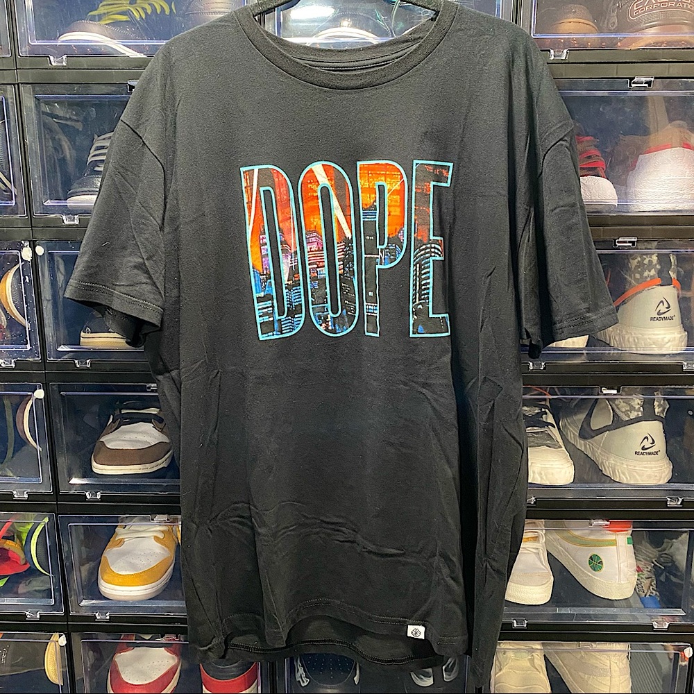 DOPE SKATE BRAND LA SKYLINE SHORT SLEEVE CLASSIC T-SHIRT BLACK XL SOUTH BEACH